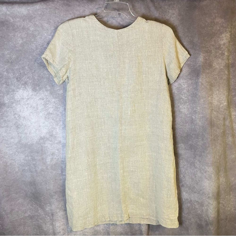 Sunbelt Beige Linen Shift Dress Summery Rustic Minimalist Medium Pockets - Picture 8 of 15